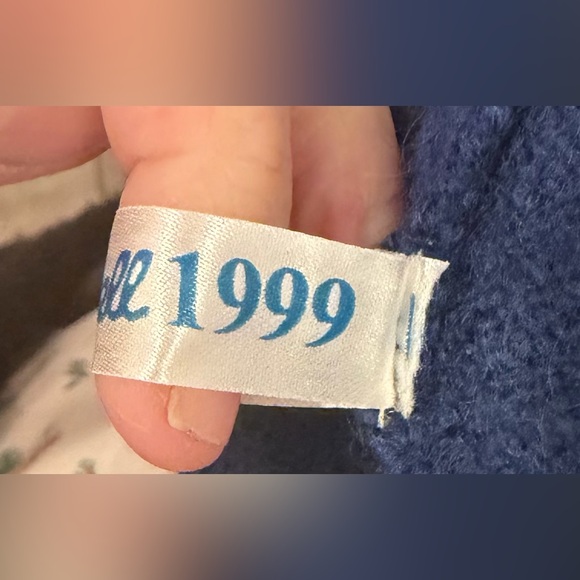 Vintage April Cornell Cottagecore Wool Cardigan Small Blue Floral - Picture 6 of 13